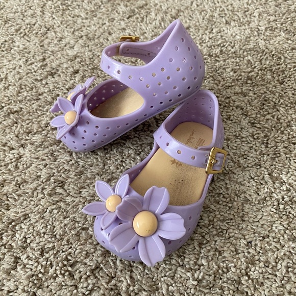 Mini Melissa toddler Lilac Furadinha flower BB Sandals size 5 - Picture 2 of 13